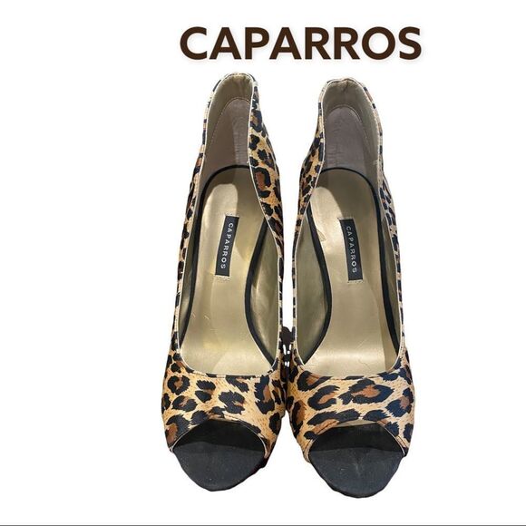 Caparros Animal Print Women's Peep Toe Heels 7.5 - Picture 3 of 6